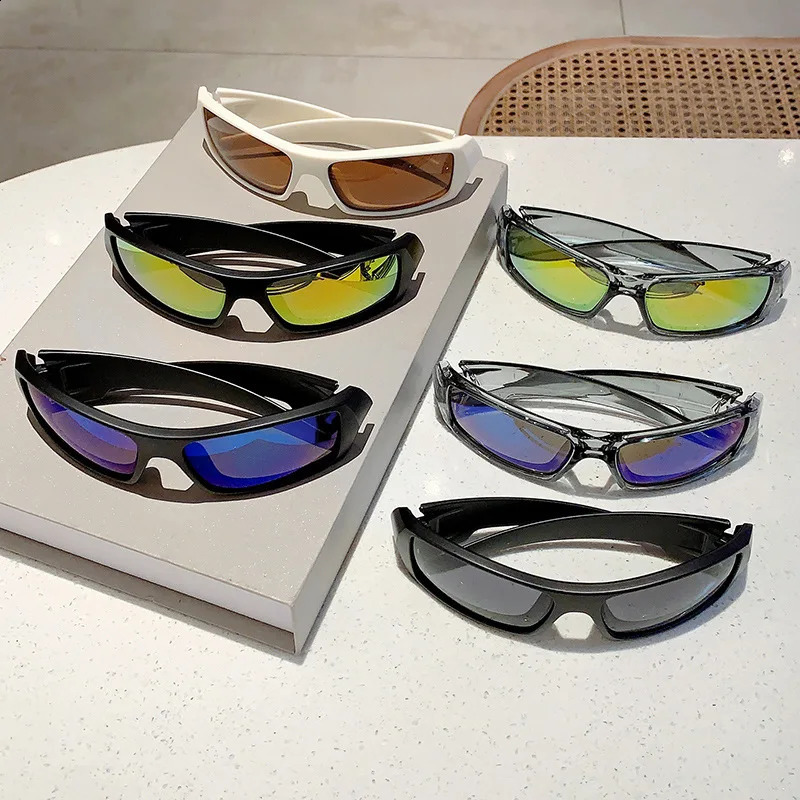 Y2K Punk Sunglasses Cool for Women Men Outdoor Sports Fashion Wrapped Round Trend n Shade Eyewear 250903