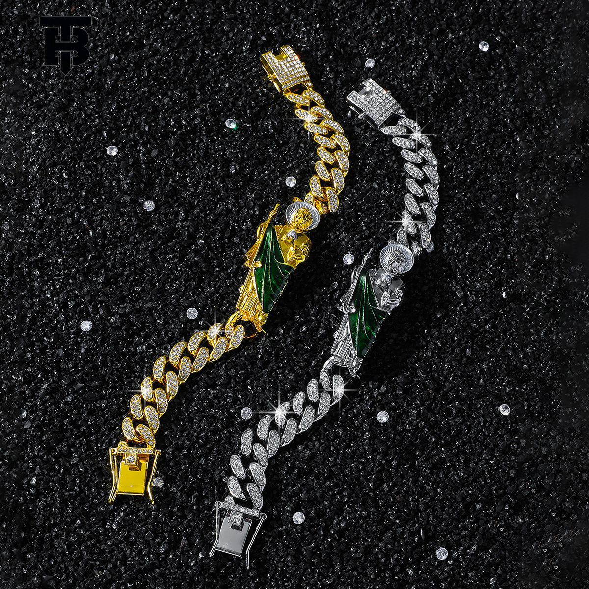 TB BHULAMTE And American Designer Jewelry Hip-hop Fashion Men's Style Diamond-encrusted Chain Outdoor German Accessories Personalized Splicing Ca