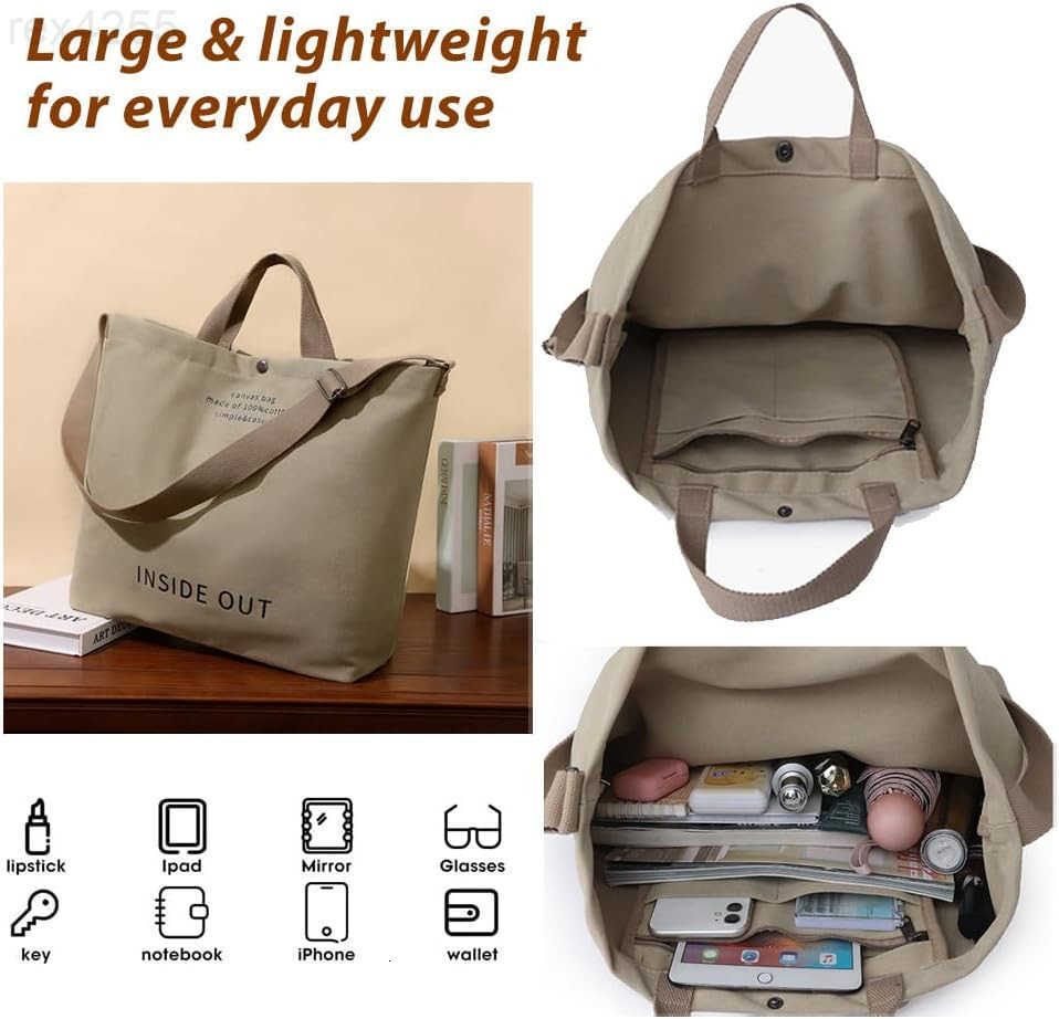Women Large Canvas Tote Handbags Casual Shoulder Work Bag Crossbody Top Handle Bag Crossbody HandbagsW250903