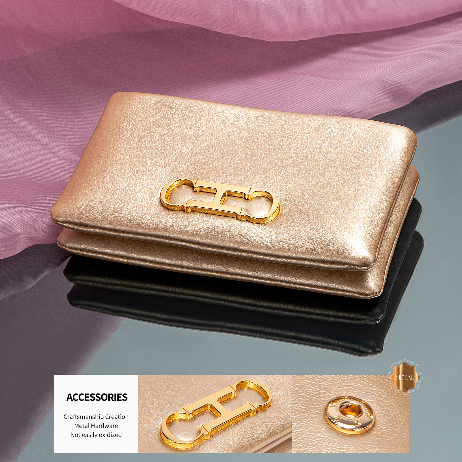 CHCH Luxury Design New 2024 Women's Solid Color Rectangular Design Handbag Letter Design Card Bag