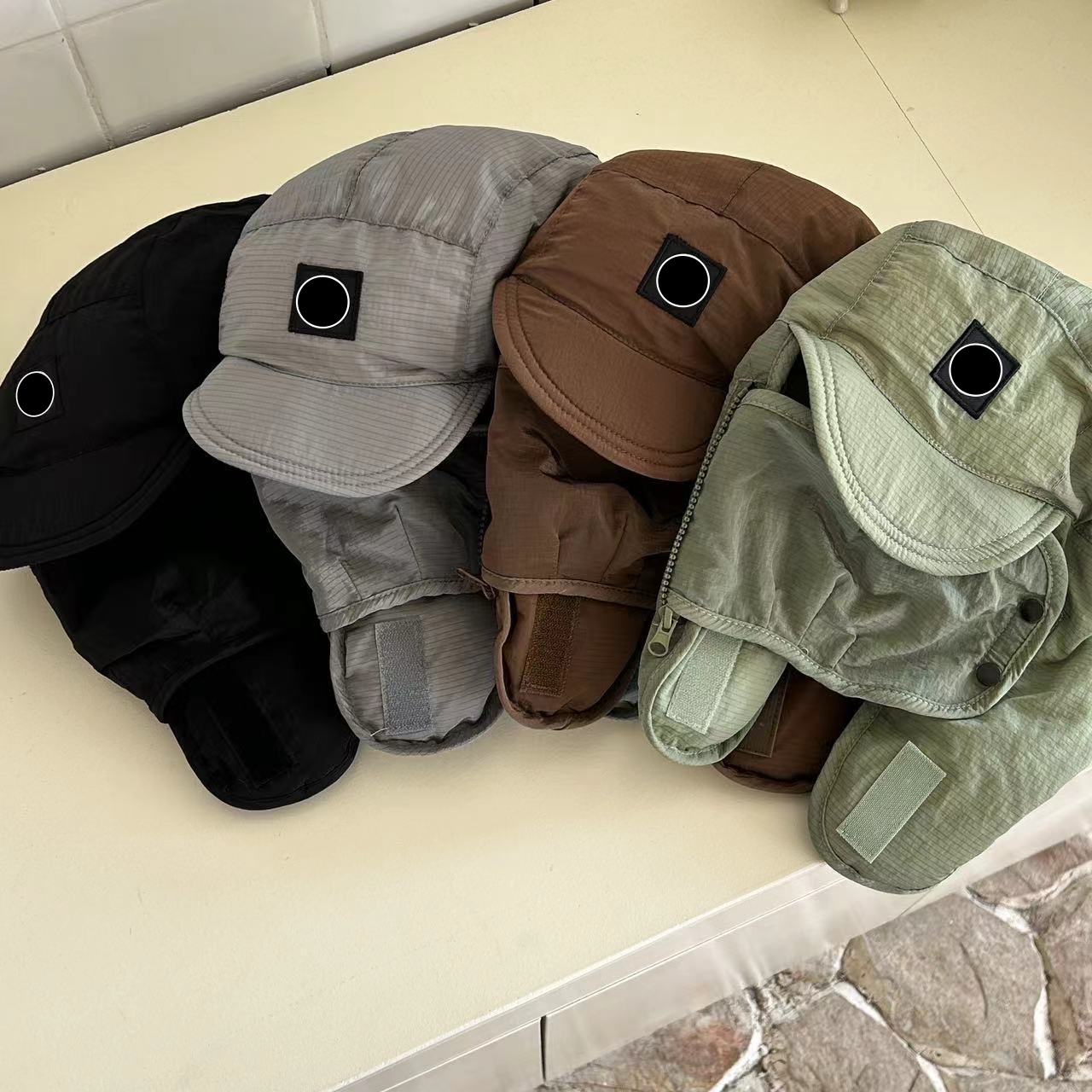 New Trapper Hats Winter Hot Unisex Metal Nylon Cap Cotton Keep Warm Ear Mens Womens Ear protection mask Hat Outdoor Reflective Full Head Caps Embroidery Windproof