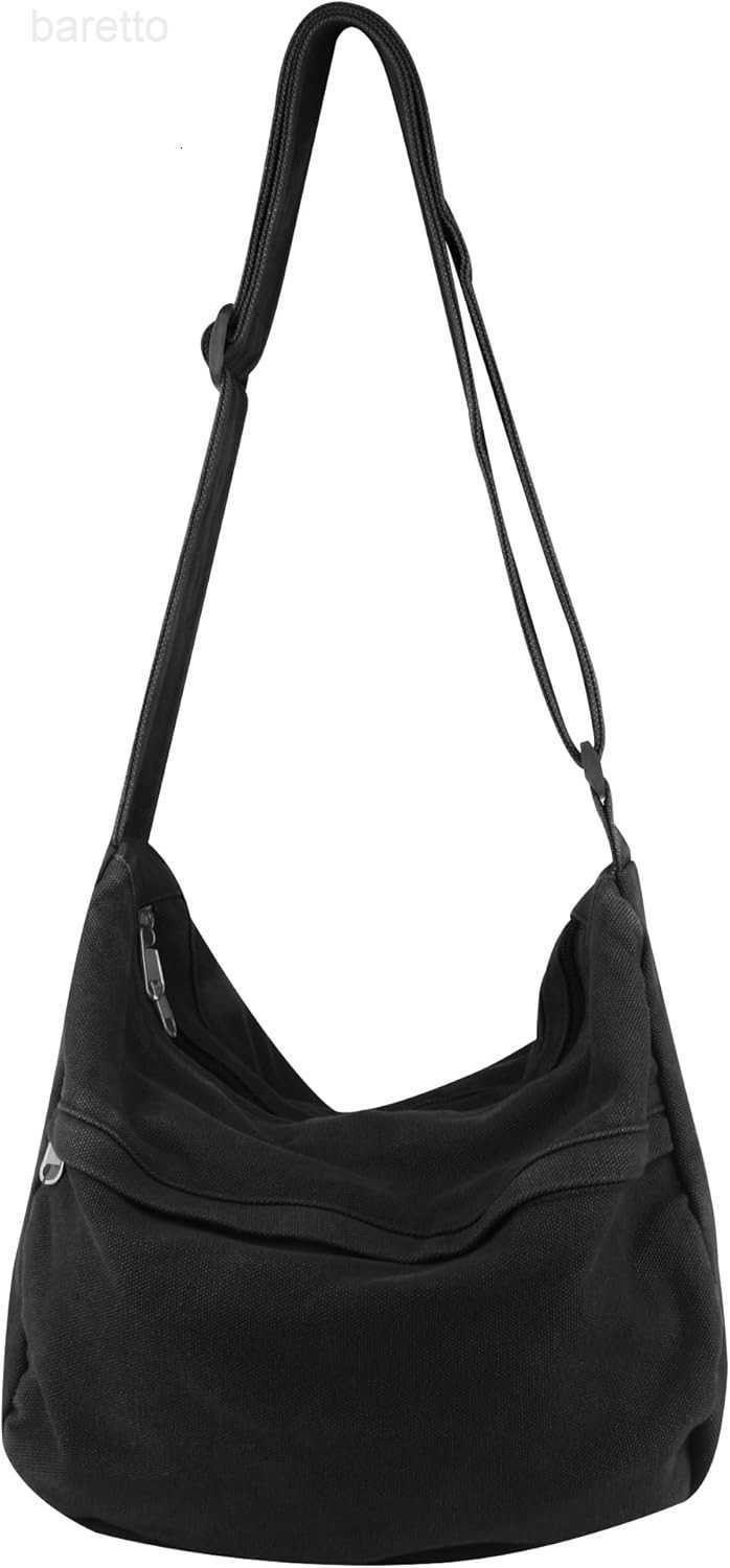 Canvas Casual Messenger Bag Hobo Crossbody Bag Canvas Shouder Tote Handbag for Women and Men M250903