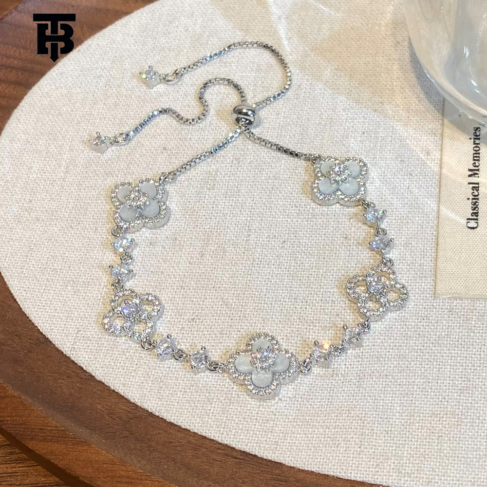 TB BHULAMTE Designer Women's Bracelet Classic Diamond Export INS Style Cross-border Copper-plated Real Gold Pull Necklace Bracelet