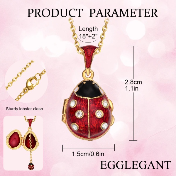 Elegant Handmade Enamel Bug Charm Necklace - Perfect Gift Idea EL22-9