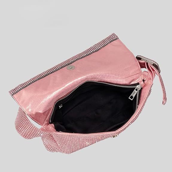 Designer handbag and shoulder bag 2024 New Bling Rhinestone Handbag for Women Fashionable Light Luxury Evening Niche Inlaid Diamond Square Buckle Shou