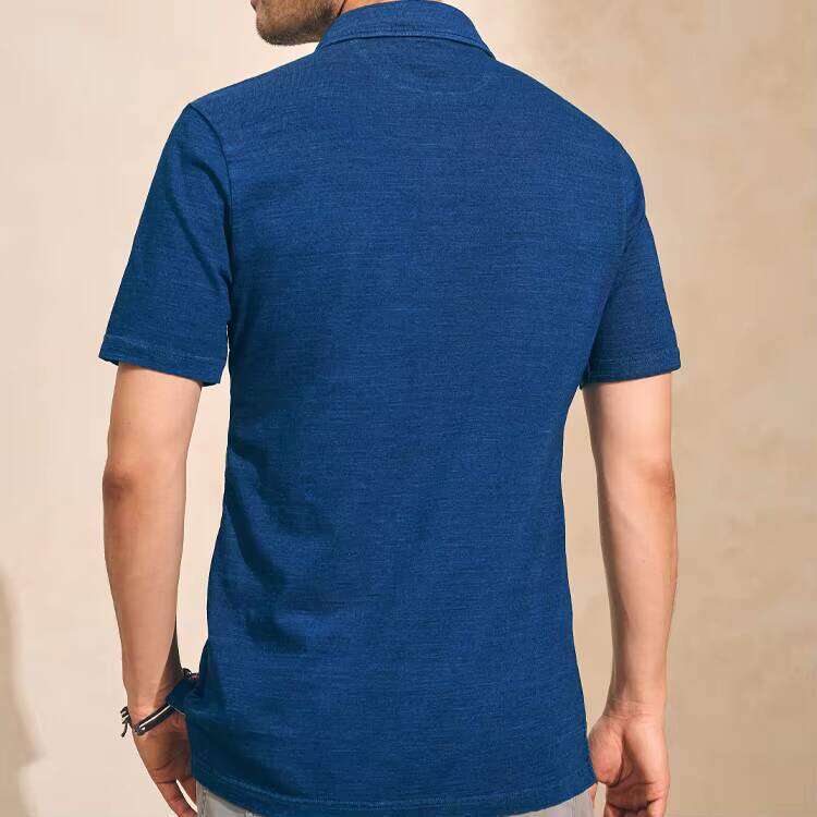 Men's 100% Cotton Polo with Logo Embroidery, Short Sleeve, Slim Fit, Breathable, Casual T-Shirt, Solid Golf Sports Shirt