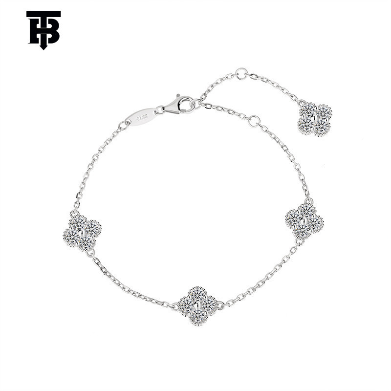 TB BHULAMTE Designer Jewelry Ladies' S925 Silver Moissanite Bracelet Is A Party Bracelet Fully Set With Diamonds Light Luxury Petite Fashionable 