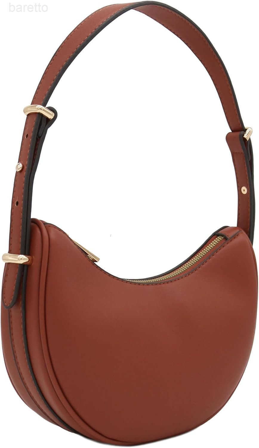 Small Crescent Smooth Faux Leather Underarm Shoulder Bag M250903