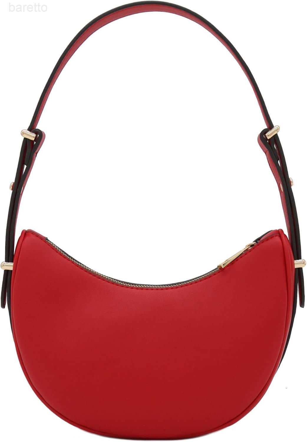 Small Crescent Smooth Faux Leather Underarm Shoulder Bag M250904