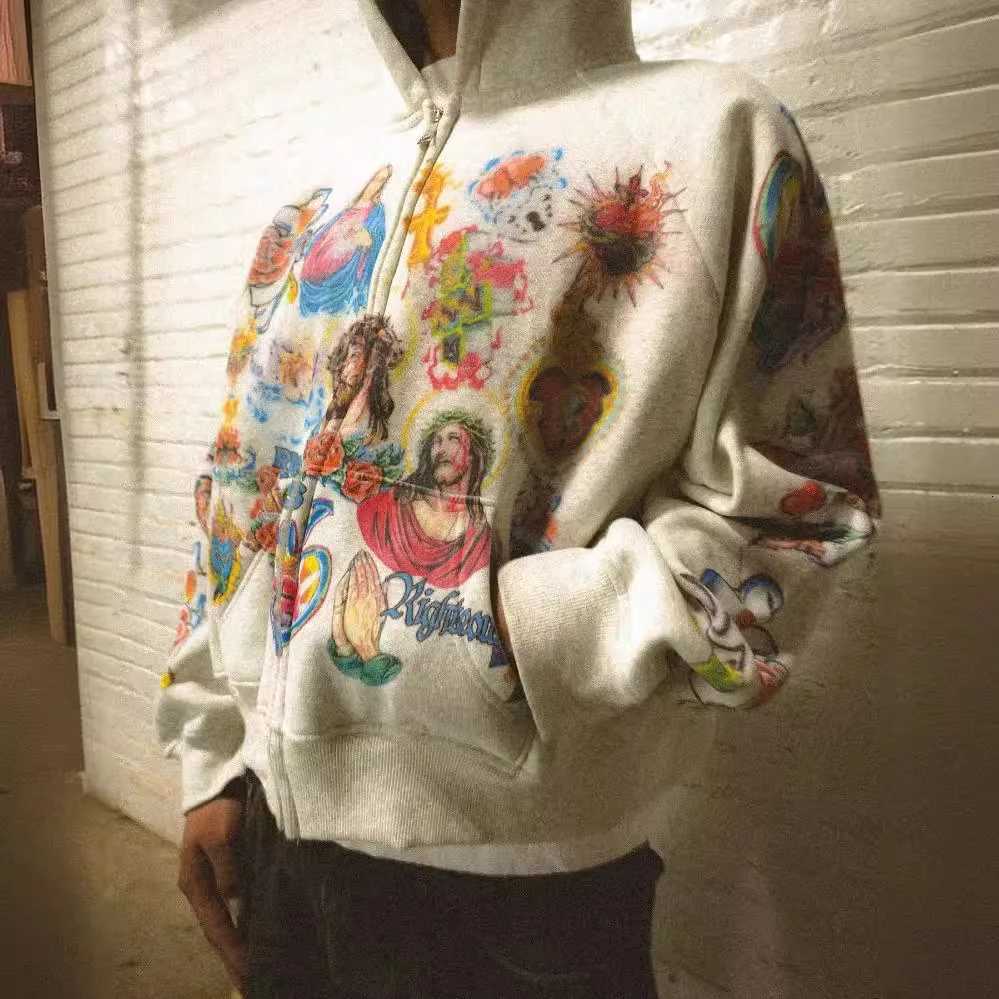 2025 Street Casual Clothing Retro Pattern Printed Hoodie Loose Temperament Mens Hoodie Gothic Rock Fashion Sports Hoodie W250903 - view 6
