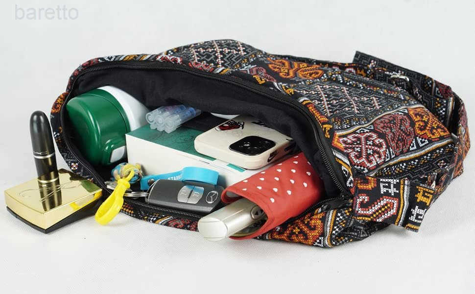 Crescent Crossbody Bag for Women Boho Sling Purse with Zipper Lightweight Hobo Messenger Shoulder Bag M250903