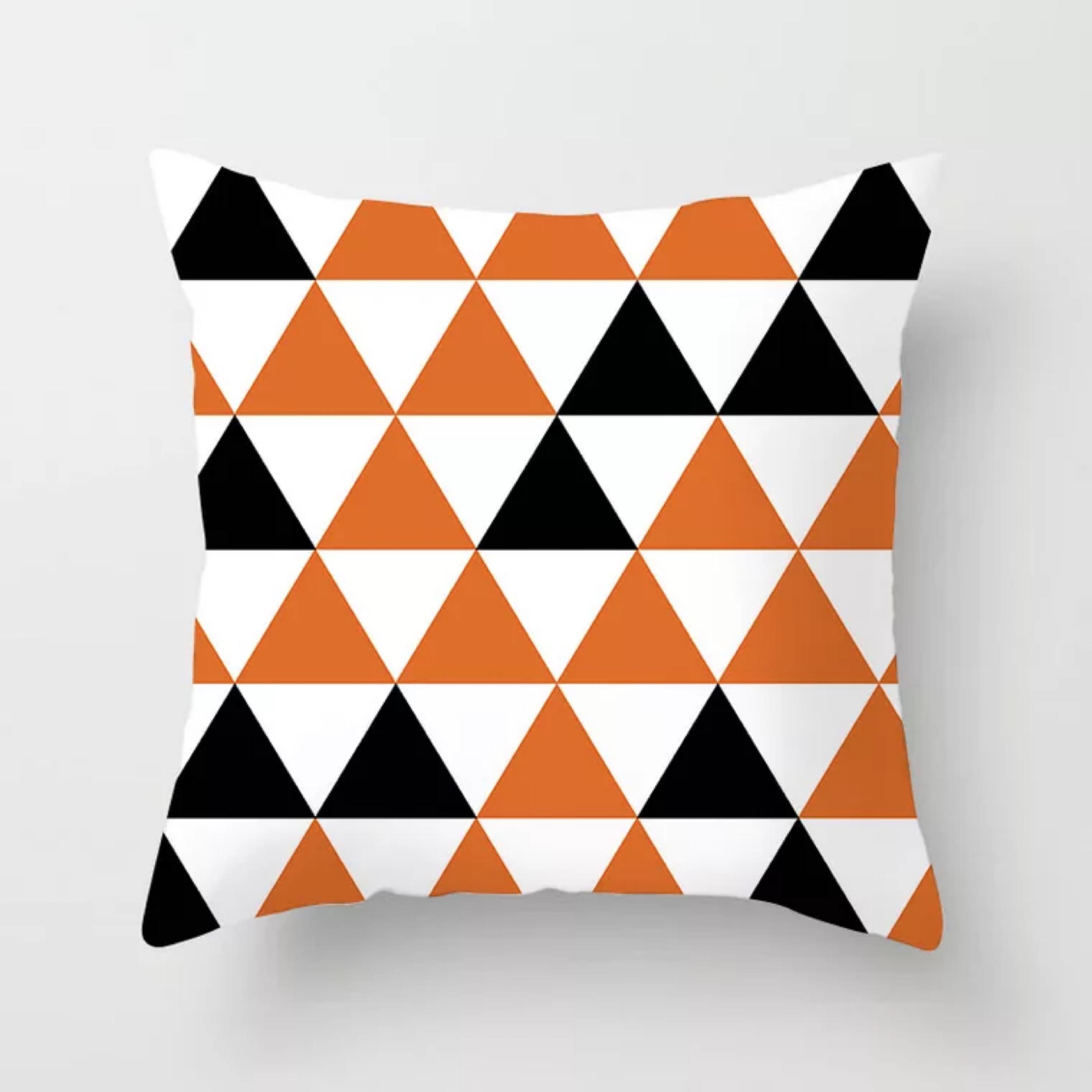 Luxury Designer Orange Color Geometric Cushion Covers Horse Pattern Modern Nordic Fashion Simple Pillow Covers Decorative Livingroom Sofa Couch
