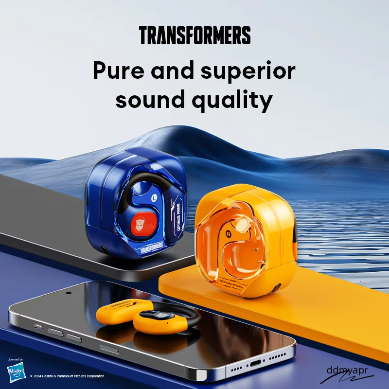 TRANSFORMERS Wireless Fashion Headphones Ear ddmyaug Hook Earphones HIFI Stereo Sound Sport Music Earbuds Long Endurance Gifts Tf-T18 ddmyaug ddmyaug