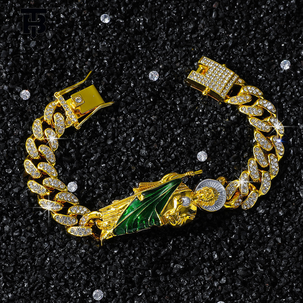 TB BHULAMTE And American Designer Jewelry Hip-hop Fashion Men's Style Diamond-encrusted Chain Outdoor German Accessories Personalized Splicing Ca