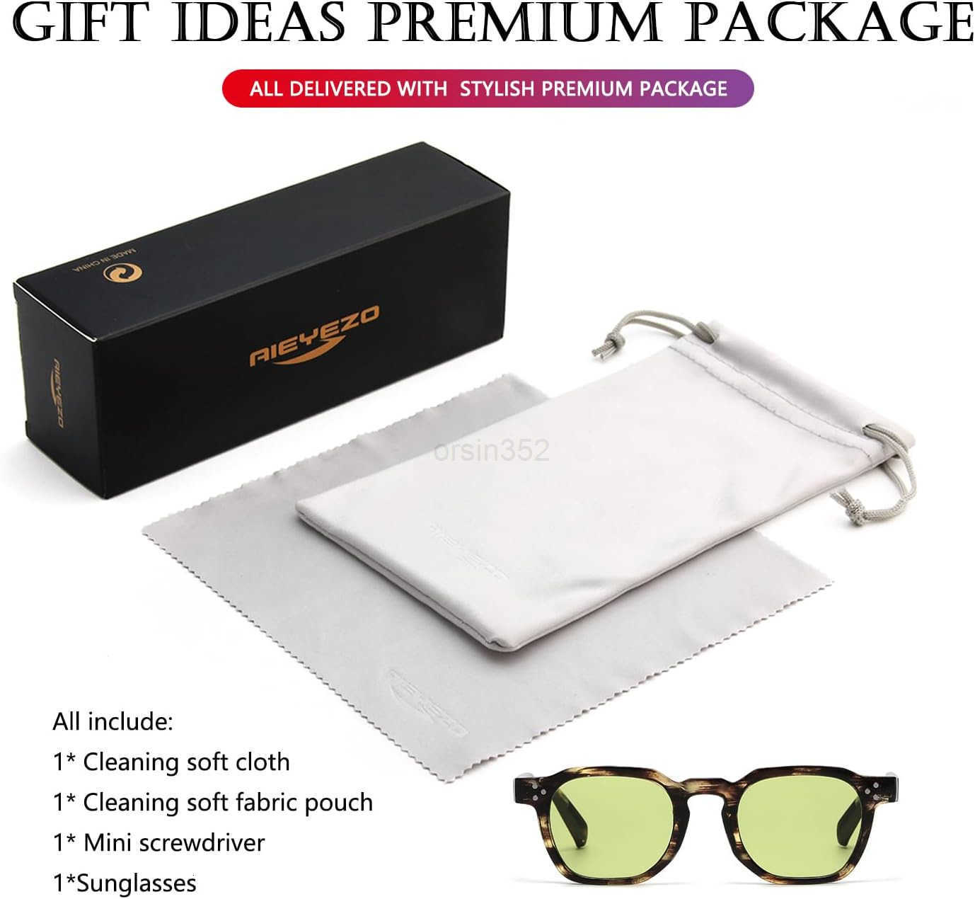 Retro Sunglasses for Womens Mens Square Thick Framed Shades Trendy Vintage Sun GlassesW250903