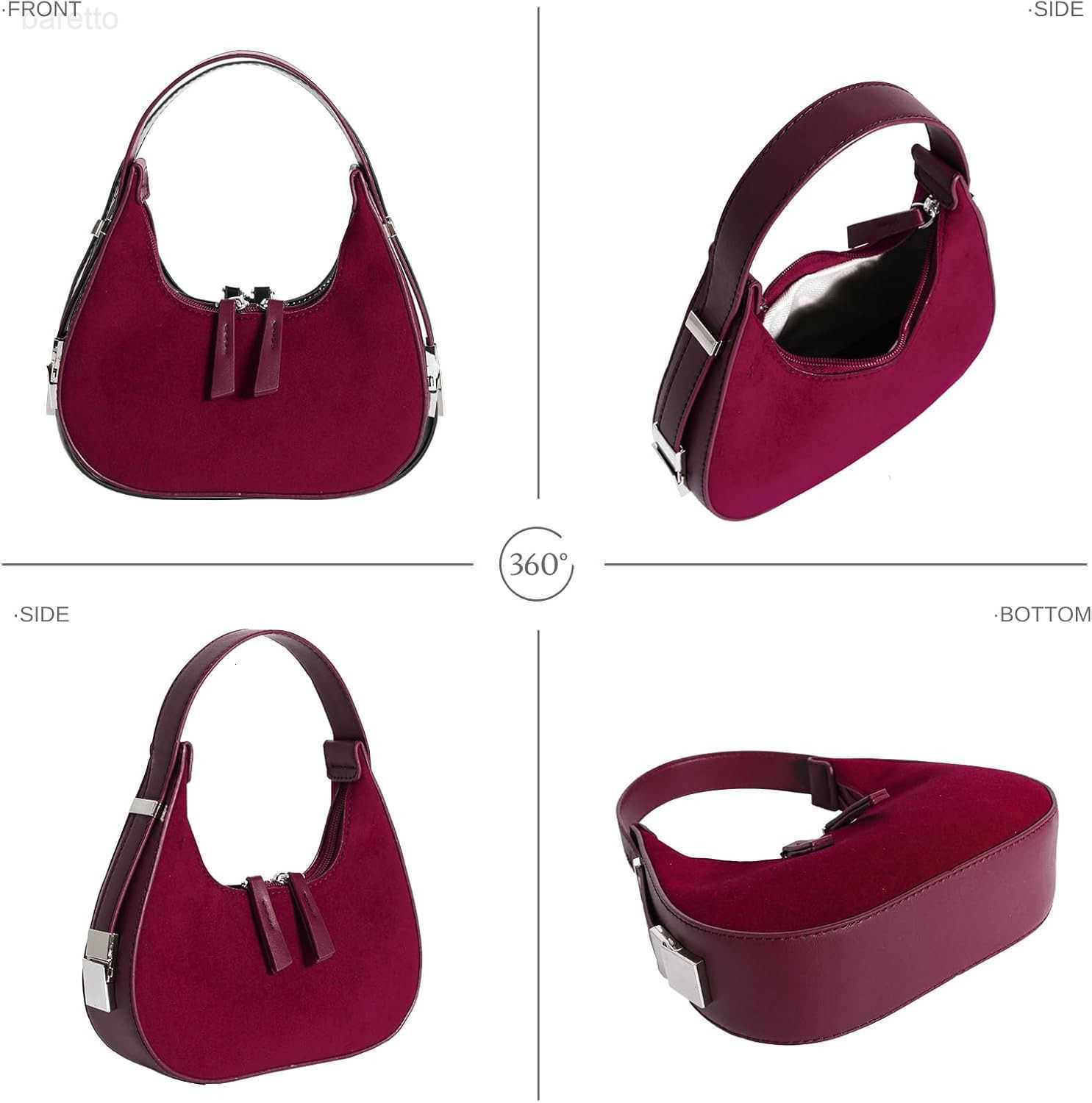 Shoulder Bag Crescent Retro Y2k Hobo Handbags 90s Underarm Purse Bag Fashion Clutch Purses for Women M250903