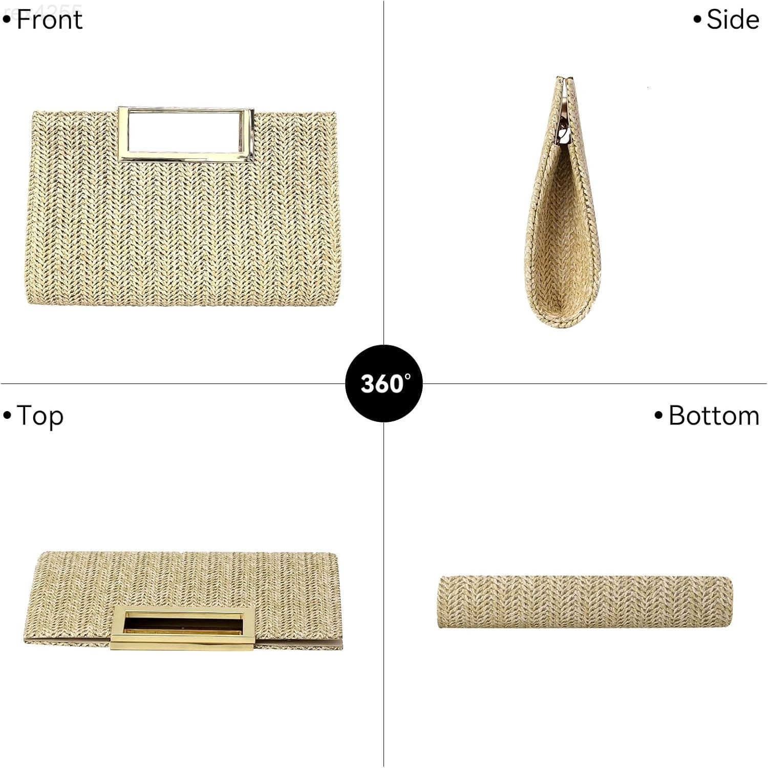 Women Clutch Top Handbags Straw Raffia Bag Purse Woven Tote CrossBag for Women Beach Summer TravelW250903