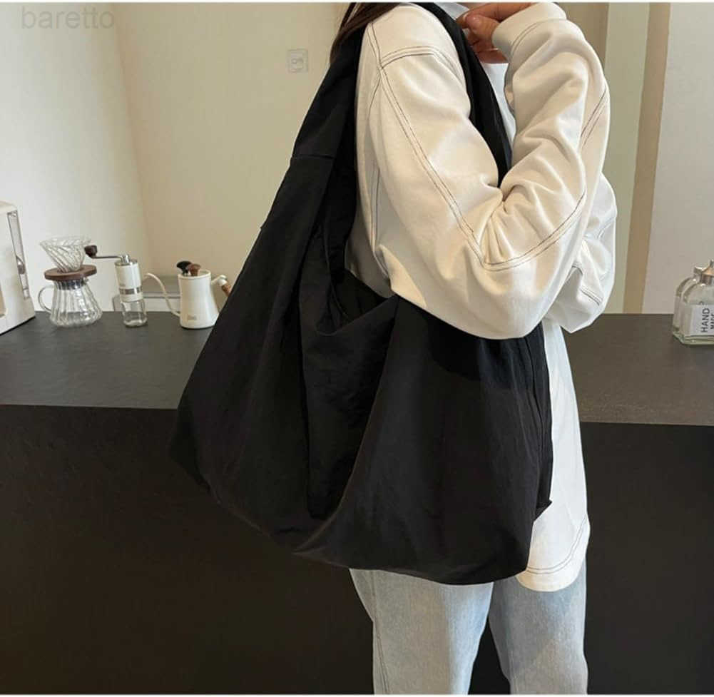 Nylon Hobo Bag Women Underarm Shoulder Bag Crescent Crossbody Purses Trendy Large Travel Beach Tote Handbag M250903