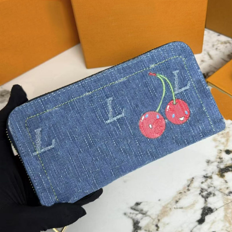 Letter Mini Purse Women Man Designer Portable Long Fruit Print Wallets Luxury Cowboy Mini Purses -8 Unisex Clutch Wallets