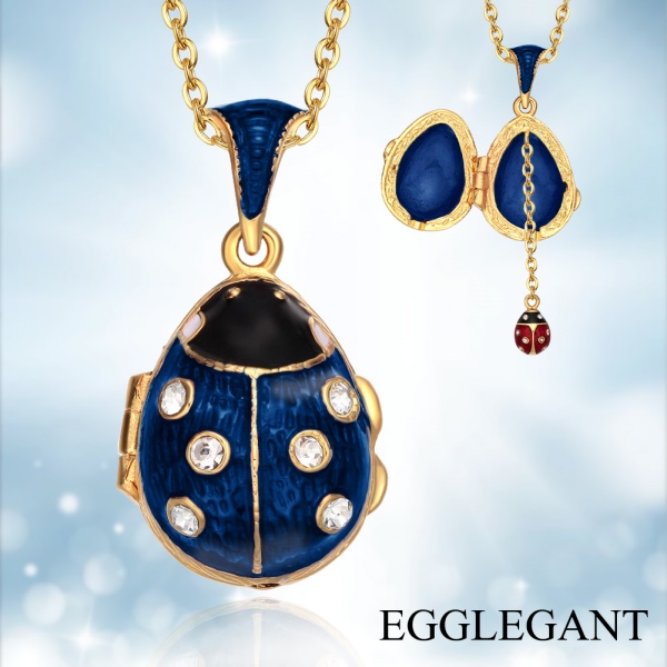 Elegant Handmade Enamel Bug Charm Necklace - Perfect Gift Idea EL22-9