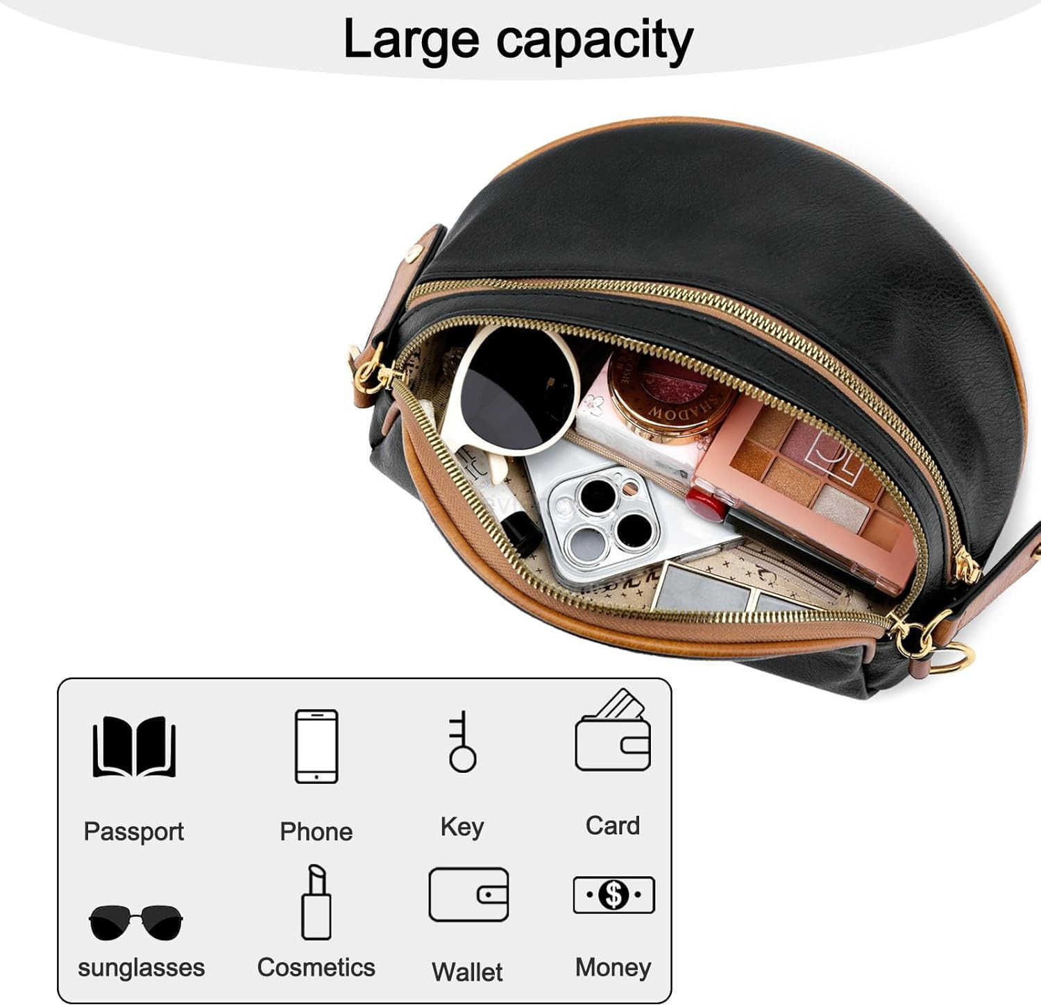 Crossbody Sling Bag for Women Trendy Fanny Pack Vegan Leather Chest BagW250911