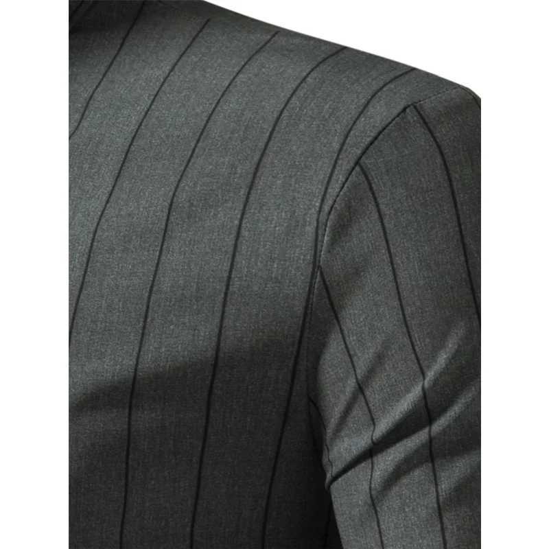 2023 New Mens High Quality Shirt Business Casual Loose Breathable Silk Smooth Stripe Design Shirts men shirts X250903