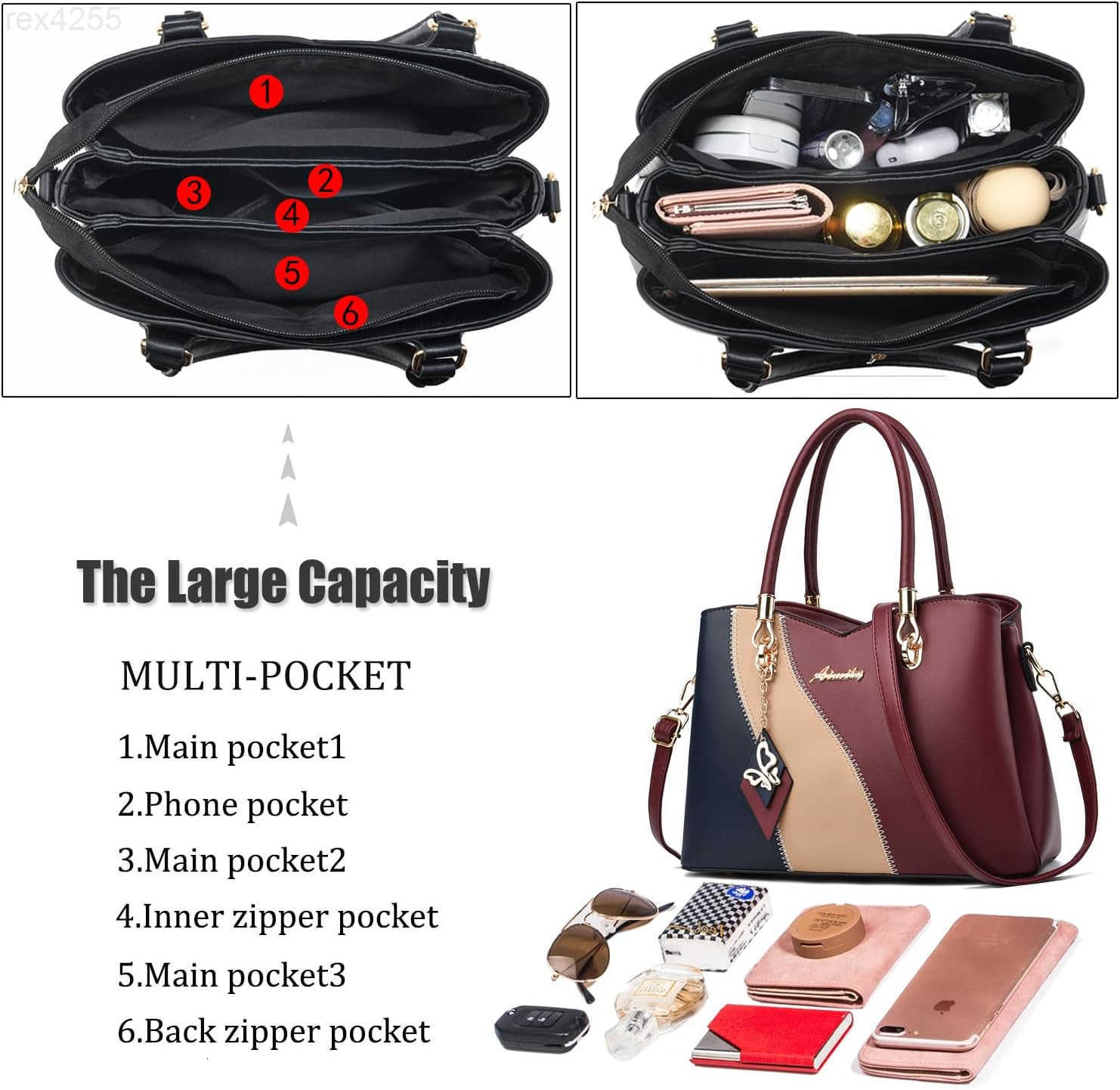 Purses and Handbags for Women Tote PU Leather Ladies Satchel Top Handle Crossbody Shoulder BagW250903