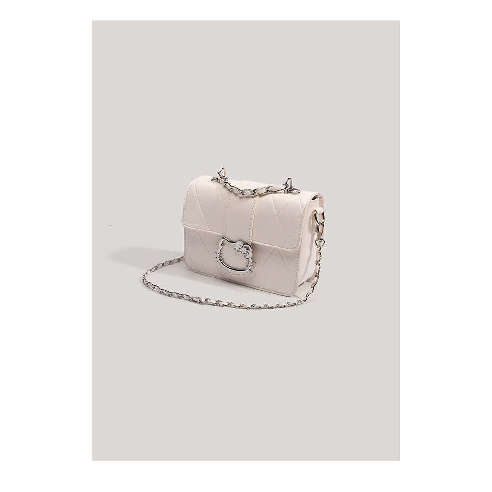 DHpet_wholesale Women's Chain Square Bag - Small Crossbody Purse with Flap Closure, Cream Color Shoulder Bag for Daily Use, Fashion Mini Bag