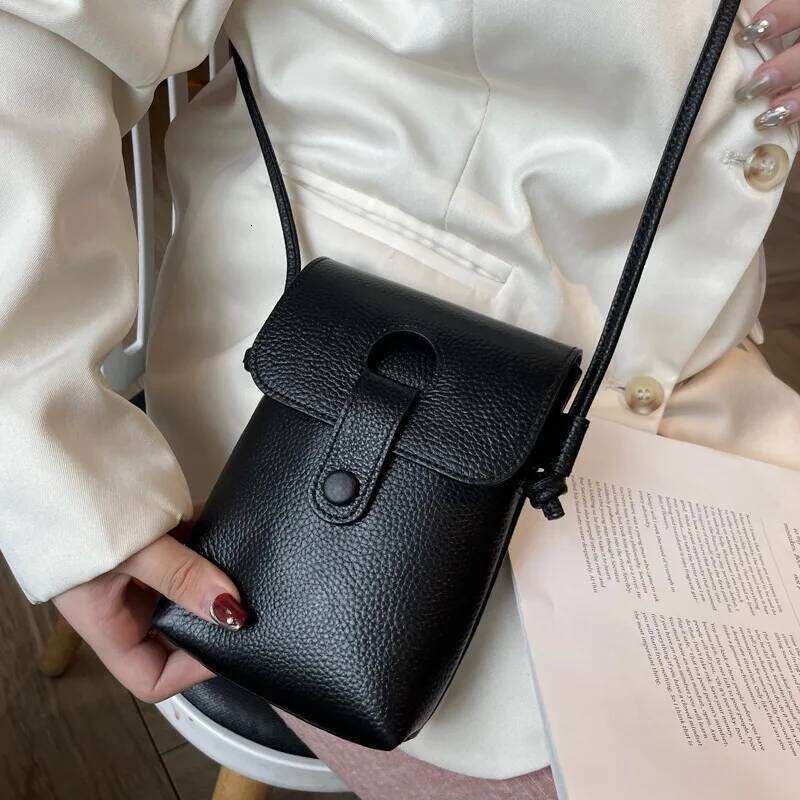 Fashion Cow Leather Cross Body Bags For Woman Retro Casual Design Phone Purse Custom Initials Lady Business Shoulder Bag