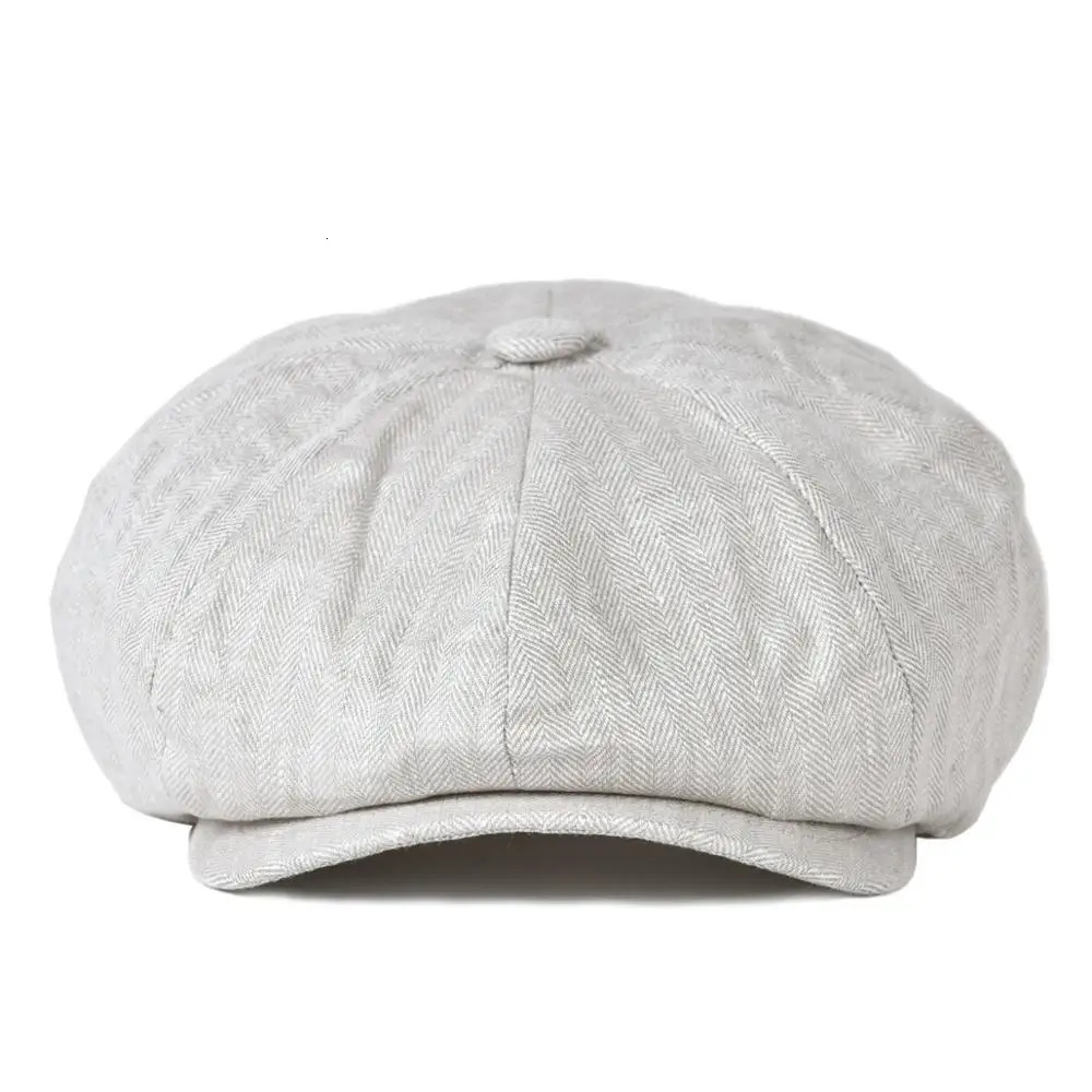 BOTVELA Herringbone Linen sboy Cap Men Summer Women Bakerboy Caps Breathable Flat Hat Apple Beret Hats 007 250903