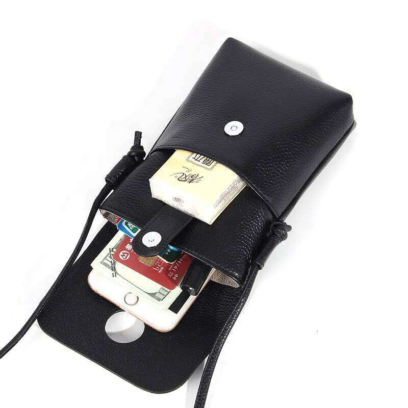 Fashion Cow Leather Cross Body Bags For Woman Retro Casual Design Phone Purse Custom Initials Lady Business Shoulder Bag