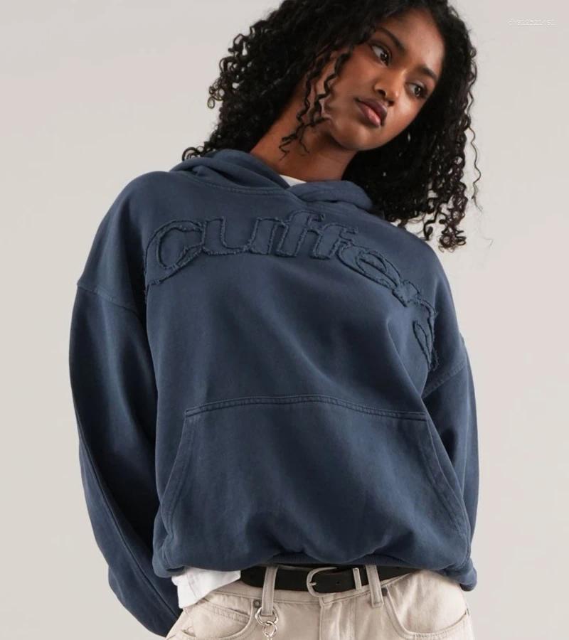 Men's Hoodies Simple Fresh Style Blue Loose Sweatshirts Korean Harajuku Casual Cotton Comfort Fashion Long-Sleeves Anime