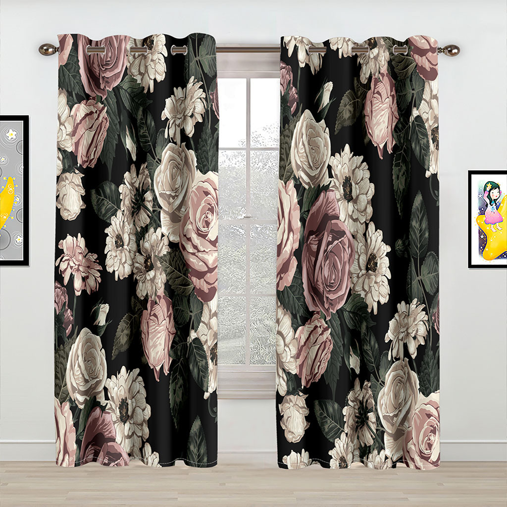 YL-37091 High-precision Customized 3D Curtain Printing Finished Landscape Wave Curtain Blackout Curtain