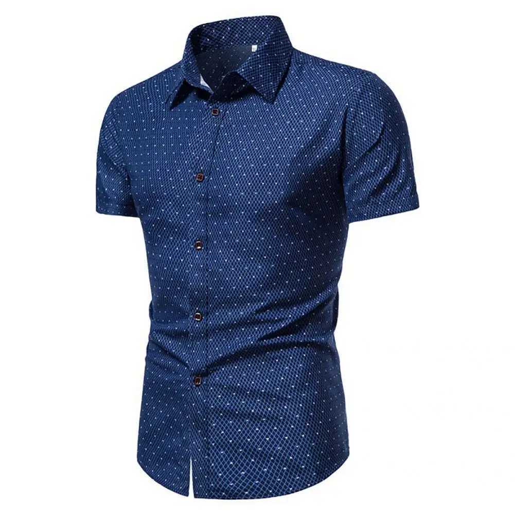 Great Summer Top Business Turndown Collar Leisure Men Shirt Slim Fit Men Shirt for Daily Wear X250903