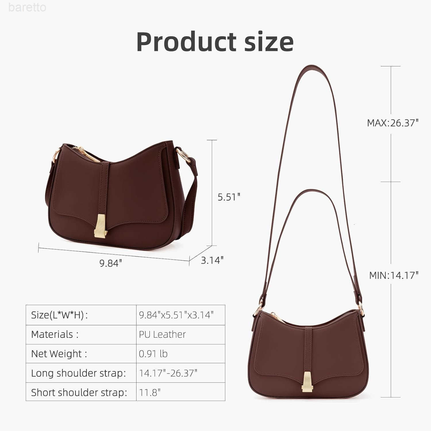 Crescent Shoulder Bag for Women Vintage Retro Vegan Leather Clutch Tote Handbags Crossbody Bags Handbag for Women M250904