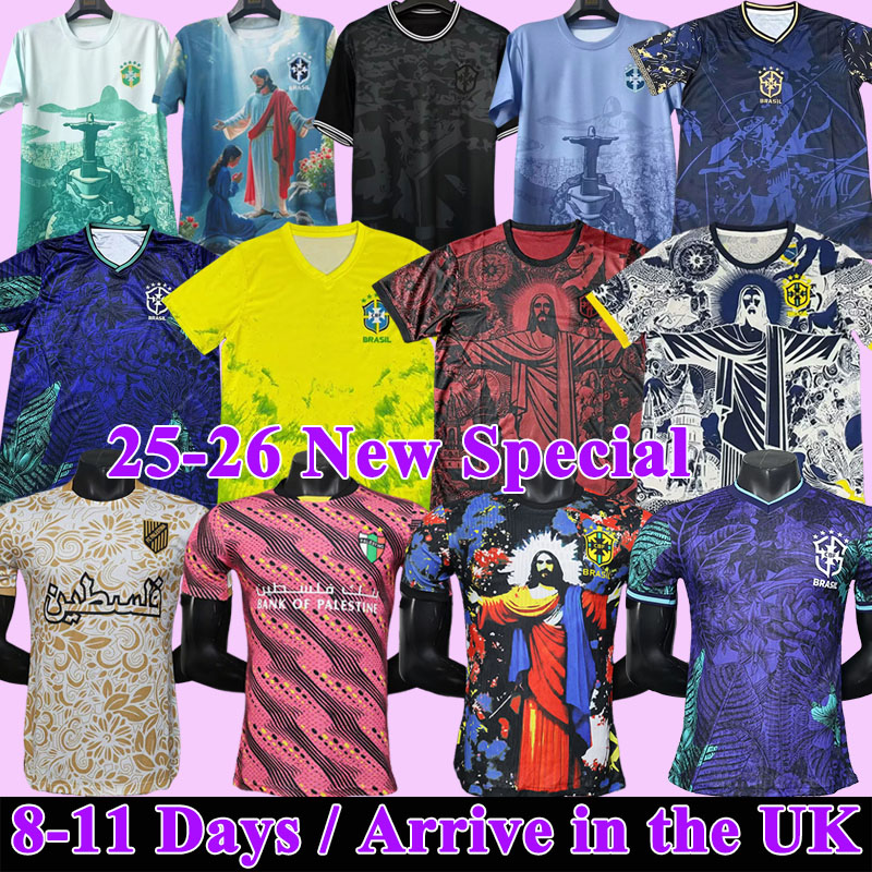 2025 2026 BrazilS Palestine Soccer Jerseys Neymar JR ENDRICK Training CASEMIRO 25 26 Football Shirts RICHARLISON football kits PELE PAQUETA Player Men Kids Kit Sets