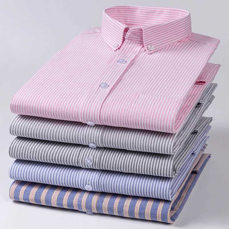 PLus size 8xl 100cotton oxford long sleeve shirts for men slim fit formal plain shirt striped tops office white busines clothes X250903