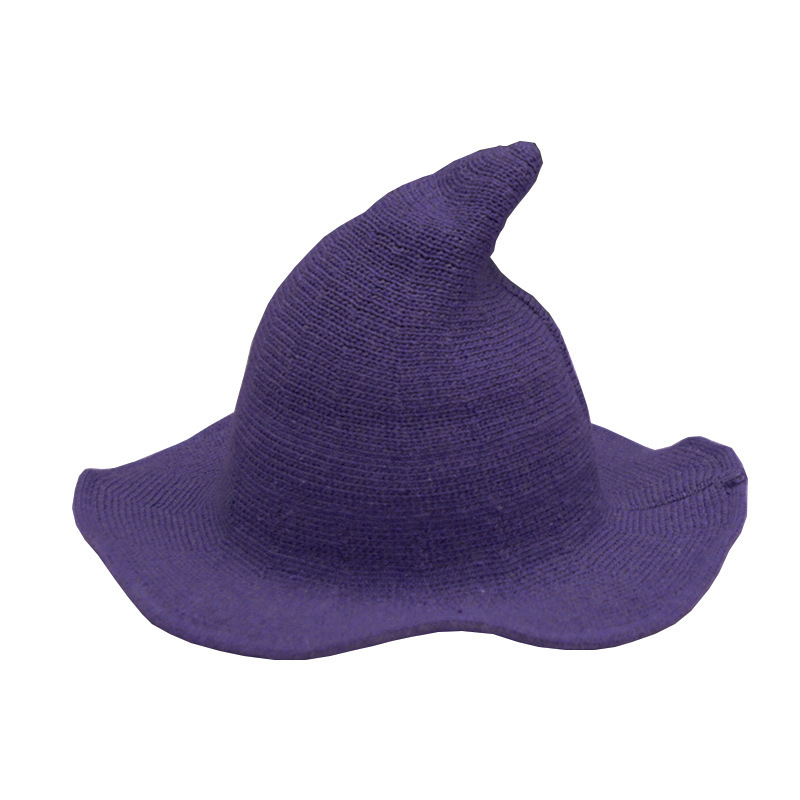 Halloween Witch Hat Women's Wide Brim Foldable Halloween Wool Hat Party Cosplay Costume Accessories