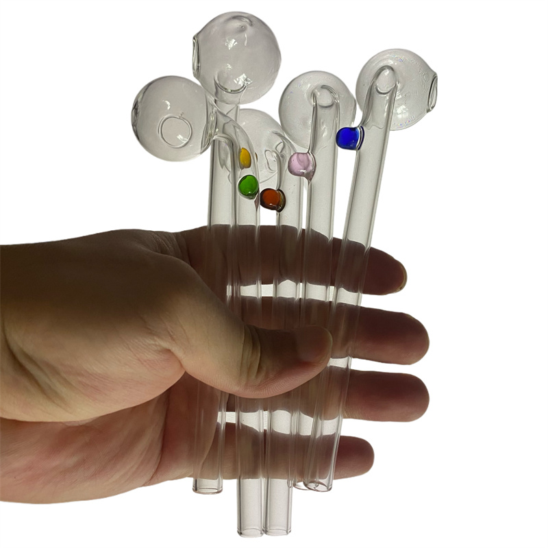50Pcs SP Curved Glass Pipes Original Oil Burner Pipe 14cm glass Clear Quality Tube Handmade for Wax Concentrate