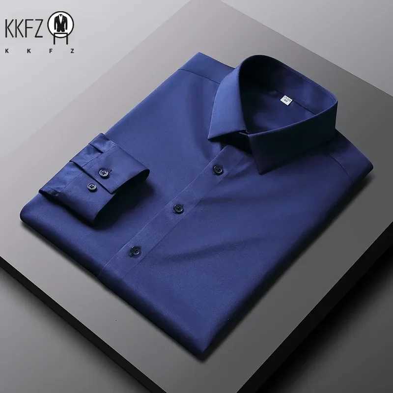 Mens Casual and Fashionable Long Sleeved Solid Color Shirt Non Ironing and Wrinkle Resistant Business Top X250903