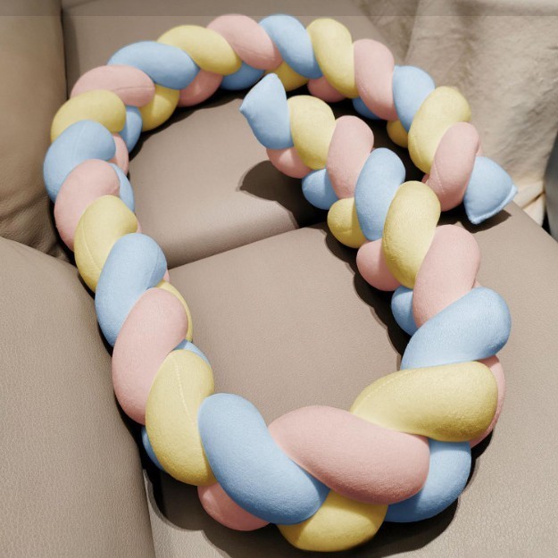 Ins Danish woven strip playing ball pillow sofa pillow creative Nordic braided childrens bed circumference 250902