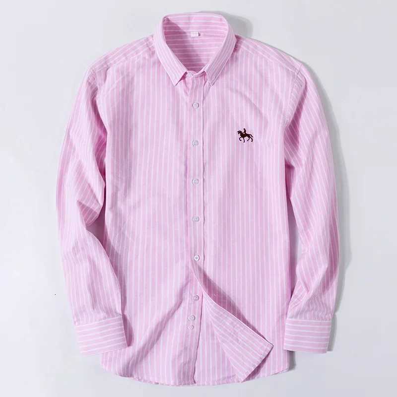 Large size Full Mens Shirts 100 Pure Cotton Oxford business Casual Shirt soft slim fit formal plain shirt Long Sleeve clothes X250903