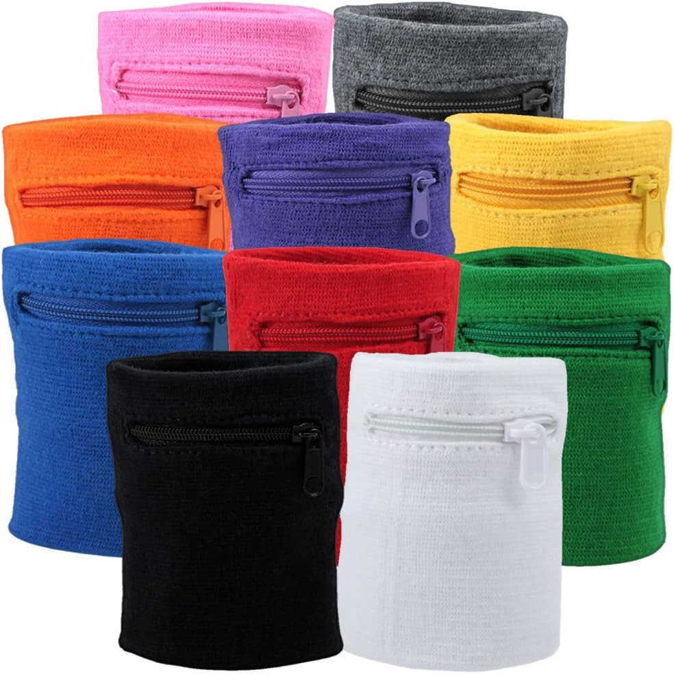 Zipper Wrist Pouch SweatbandWristband Wallet for Keys ID Cards Cash M250904