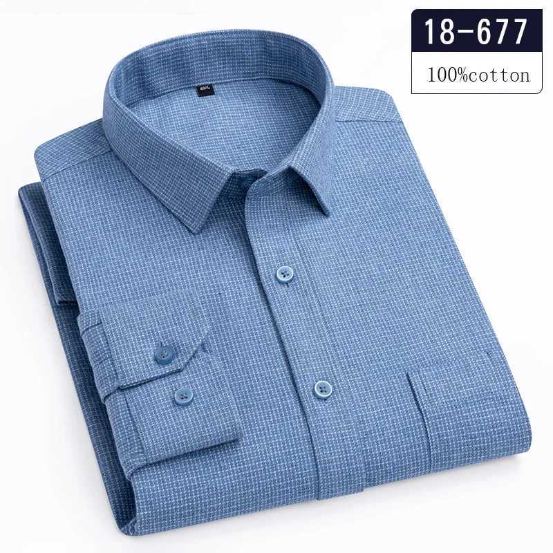 Luxury highquality100cotton houndstooth full shirts for men slim fit Casual shirt longsleeve plaid soft designer clothes ropa X250903