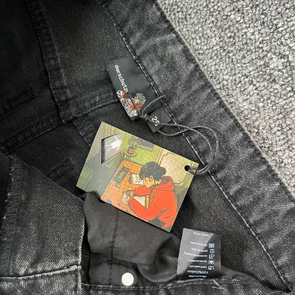 Derschutze Embroidery high quality Denim Pants Vintage men Women Baggy Straight Wide Leg Jeans streetwear 250823Z