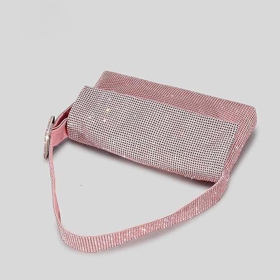 Designer handbag and shoulder bag 2024 New Bling Rhinestone Handbag for Women Fashionable Light Luxury Evening Niche Inlaid Diamond Square Buckle Shou