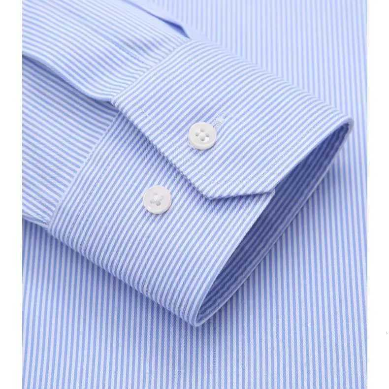 Mens Long Sleeve SolidStripe Dress Shirt NonIron Formal Business Social Buttonup Easy Care Luxury DP Cotton Shirts X250903
