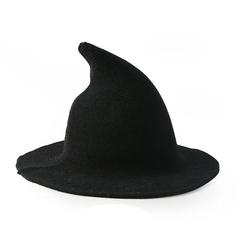 Halloween Witch Hat Women's Wide Brim Foldable Halloween Wool Hat Party Cosplay Costume Accessories