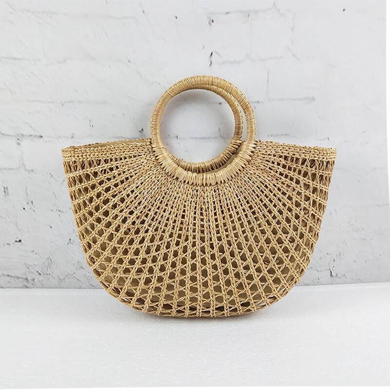 Luxury Handbag Hollow Designer Beach Shoulder Bag High Quality Brand Straw Handbag Women Summer Raffia Woven Travel Basket Tote Bags Handbag