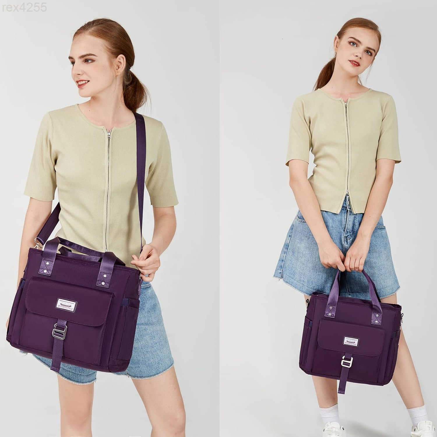 Medium Tote Purse Bag for Women Nurse Bag for Work Teacher Tote Bag Waterproof Nylon Crossbody HandbagW250903